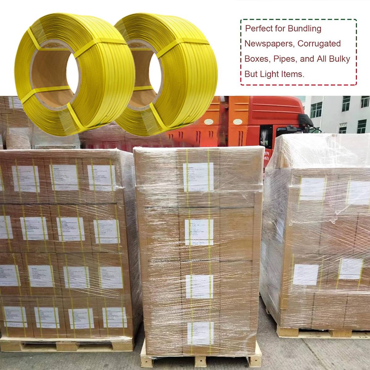 Plastic Steel Strapping Band 65kg for Shipping