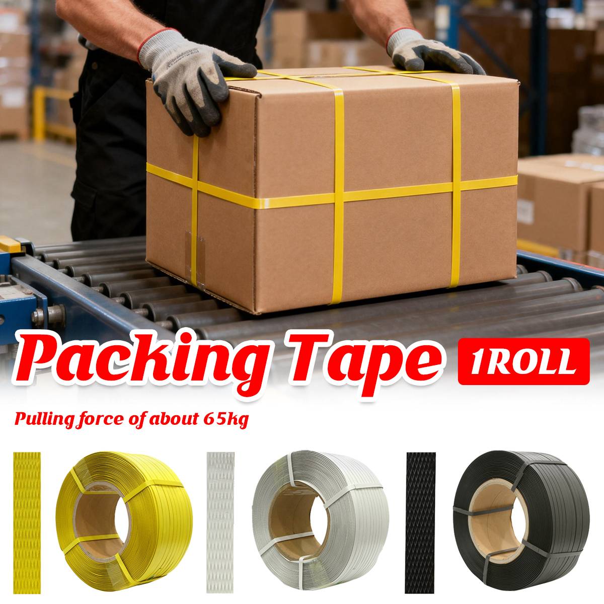 Plastic Steel Strapping Band 65kg for Shipping