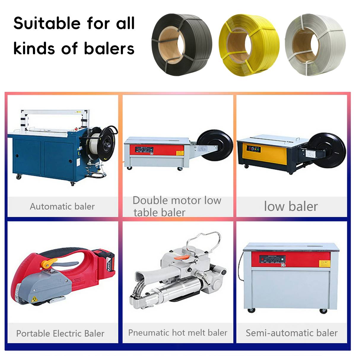 Plastic Steel Strapping Band 65kg for Shipping