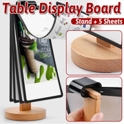 Wooden Tabletop Menu Holder Stand with Lock