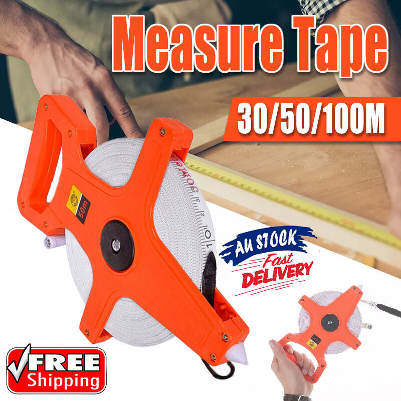 30/50/100M Fiberglass Open Reel Tape Measure for Long Distance Use