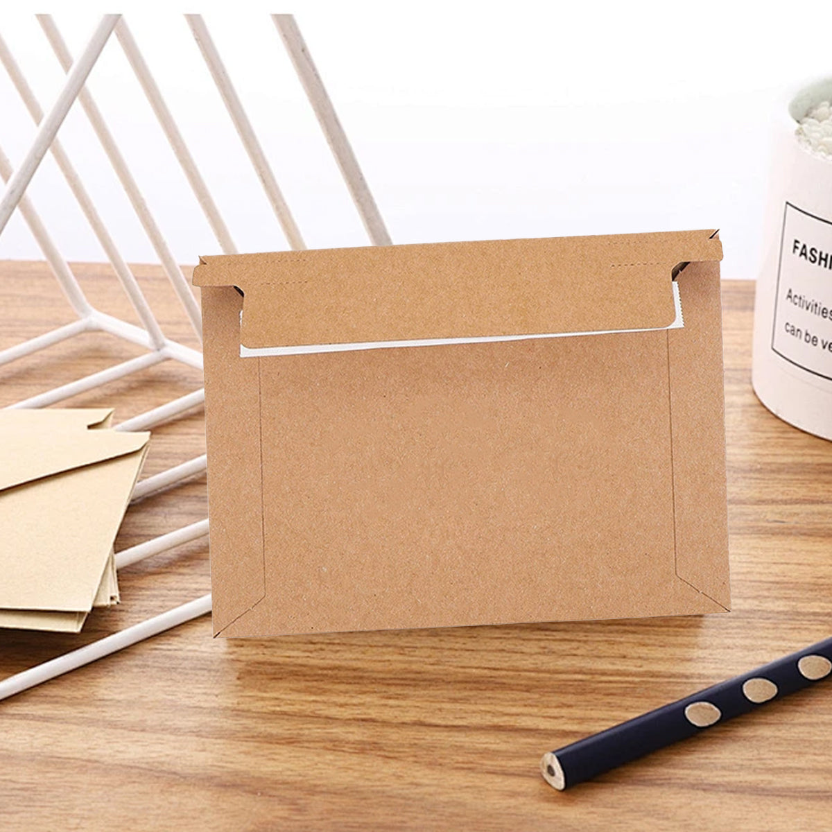 100 Pcs Waterproof Archive File Envelopes Kraft Self-Seal