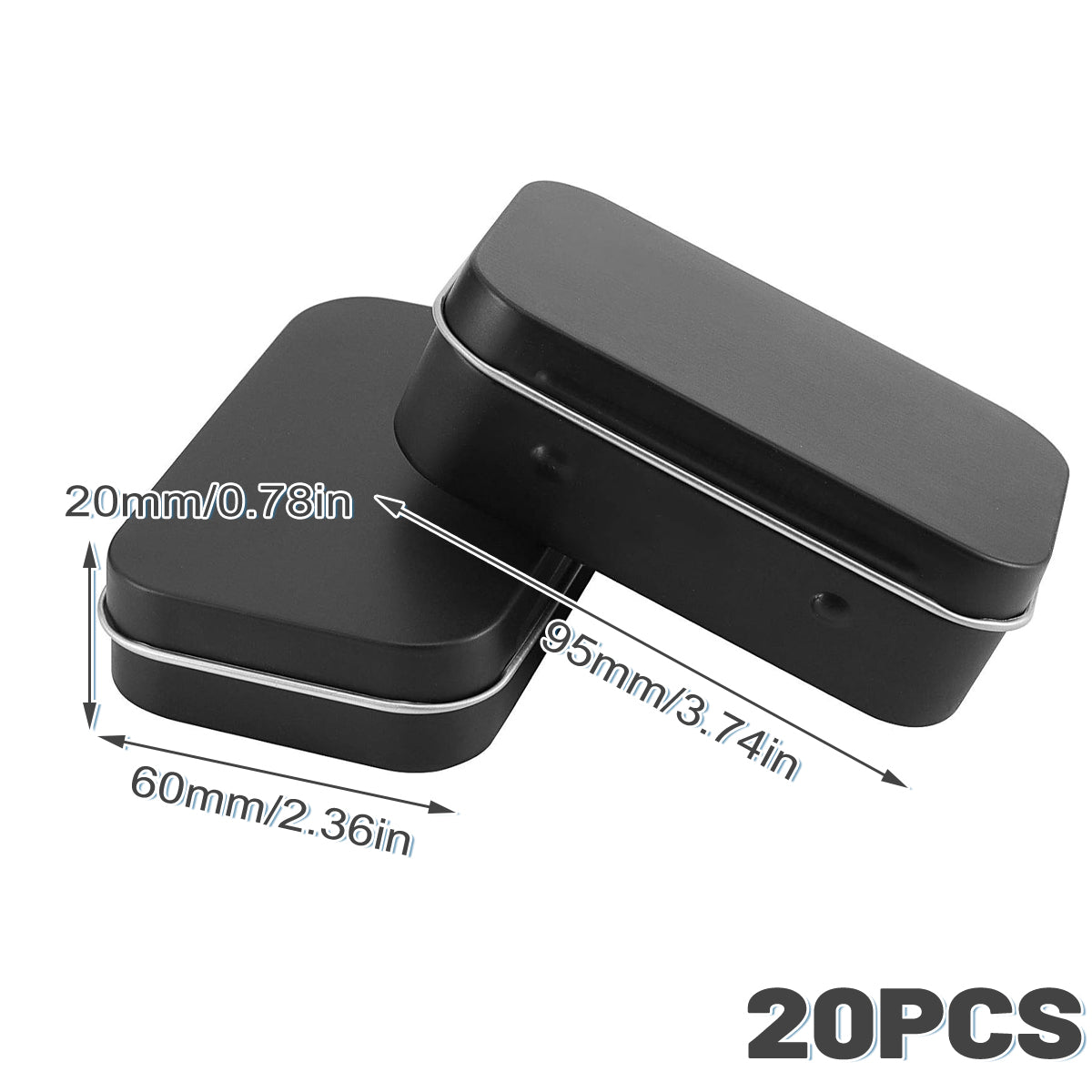 20pcs Flip Top Tin Storage Boxes for Crafts