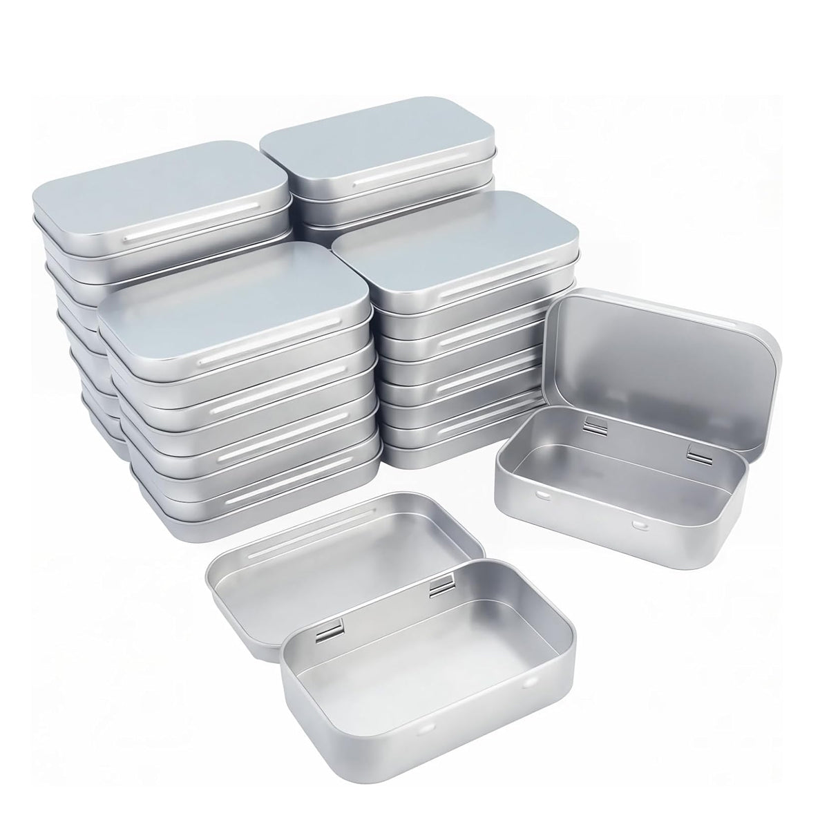 20pcs Flip Top Tin Storage Boxes for Crafts