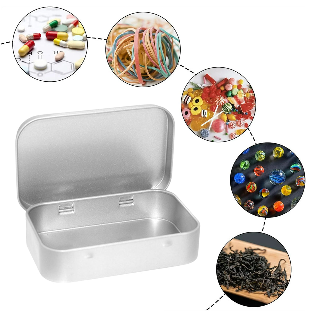 20pcs Flip Top Tin Storage Boxes for Crafts