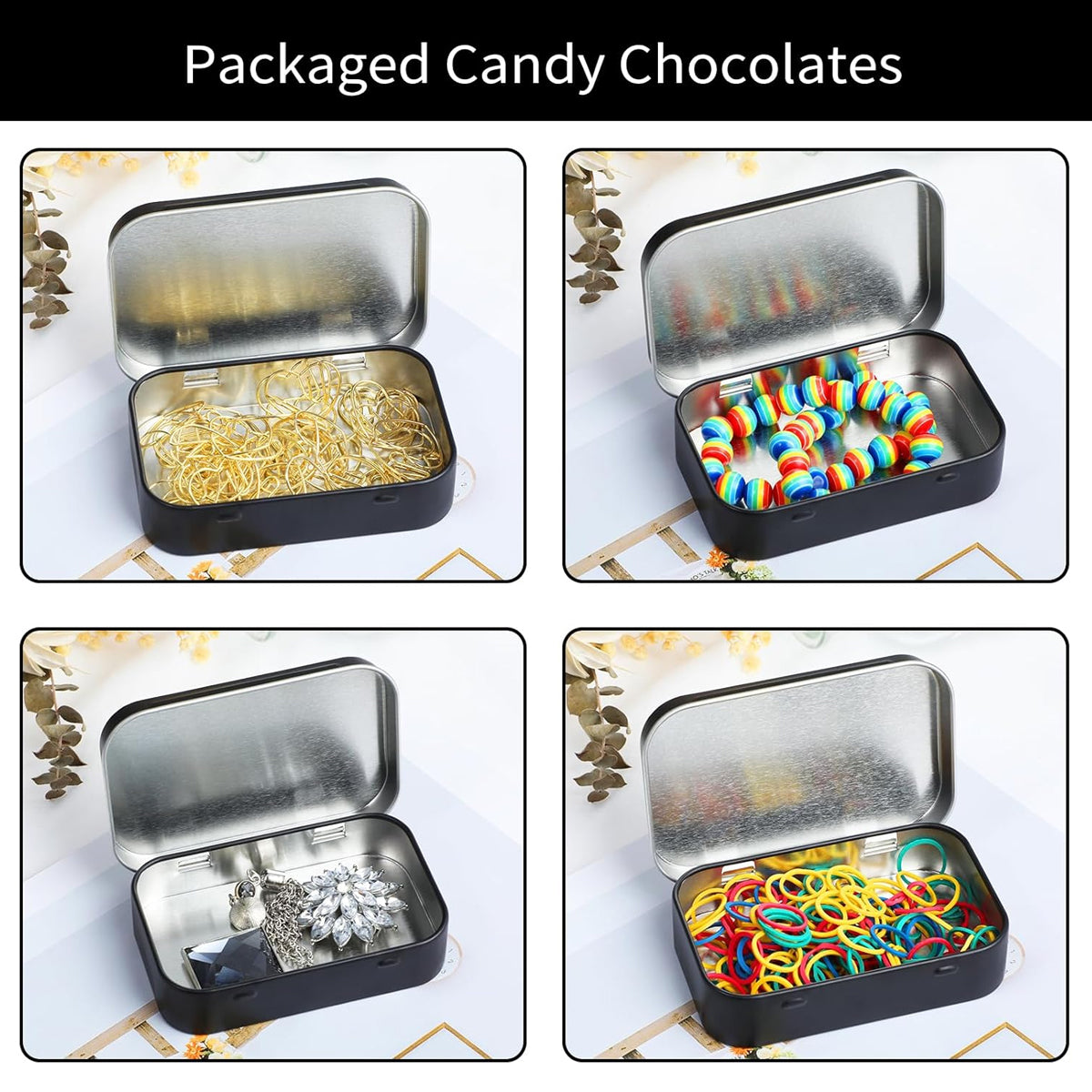 20pcs Flip Top Tin Storage Boxes for Crafts