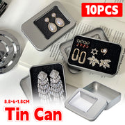 10 Pcs Tin Storage Box with Clear Window Flip Lid