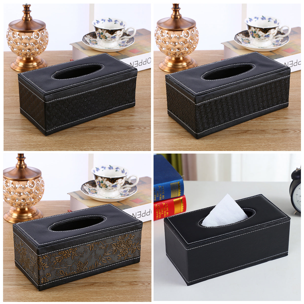 PU Leather Tissue Box Holder for Home Office