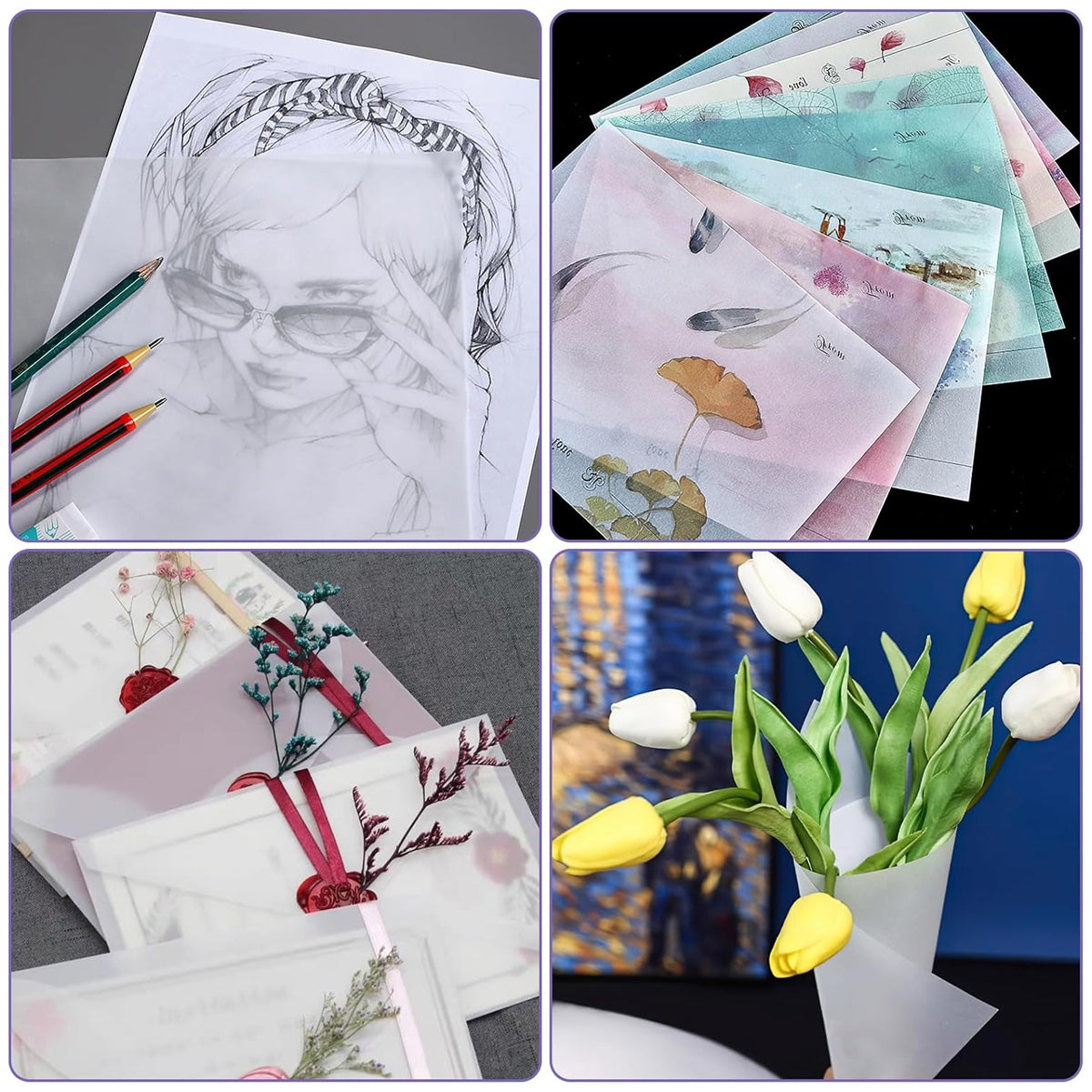 Translucent Tracing Paper Roll Sulfuric Acid-Free for Copying