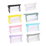 2 Pcs Transparent PVC Pencil Case with Colourful Zipper