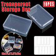 10 Pcs Clear PP Plastic Storage Boxes with Lid