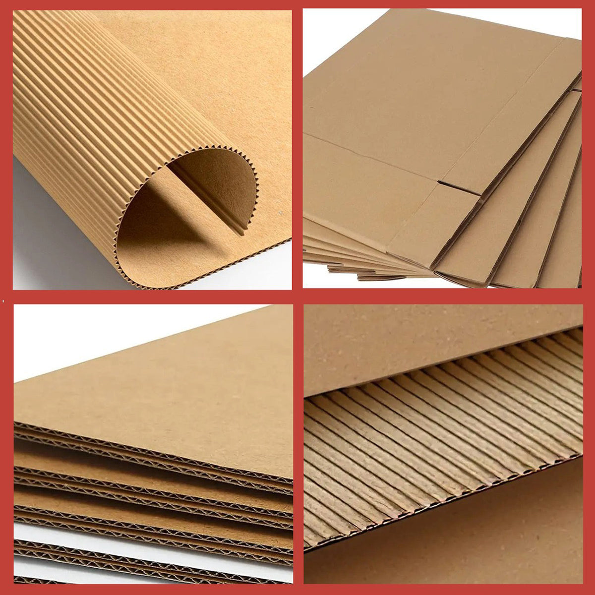 50Pcs Kraft Shipping Boxes Drop-Resistant Packing Set  for Ecommerce and Mailing