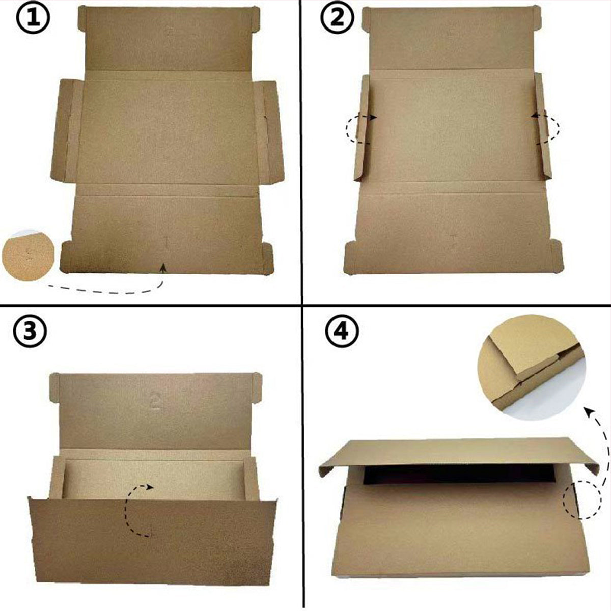 50Pcs Kraft Shipping Boxes Drop-Resistant Packing Set  for Ecommerce and Mailing