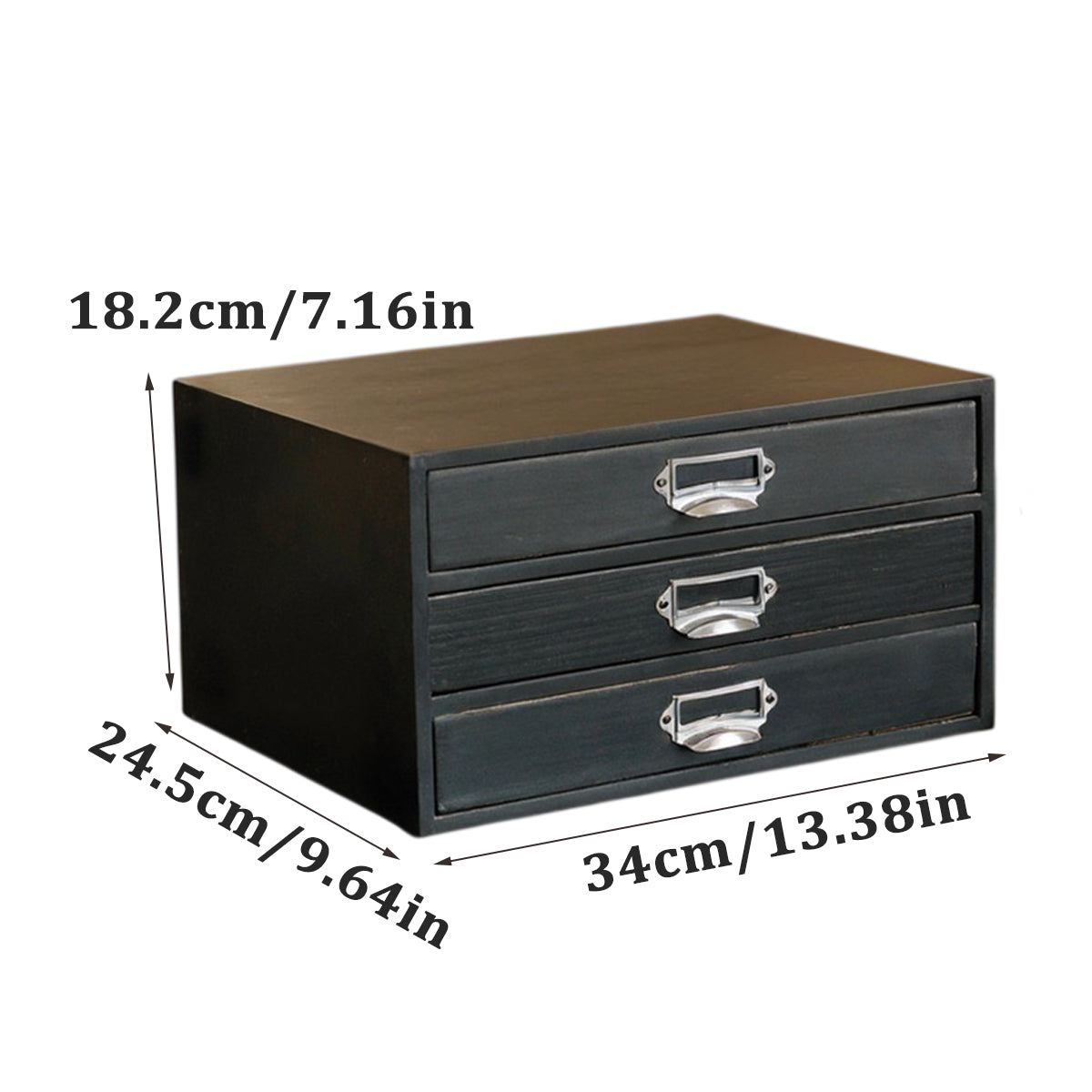 Vintage Solid Wood 3-Drawer Storage Organiser
