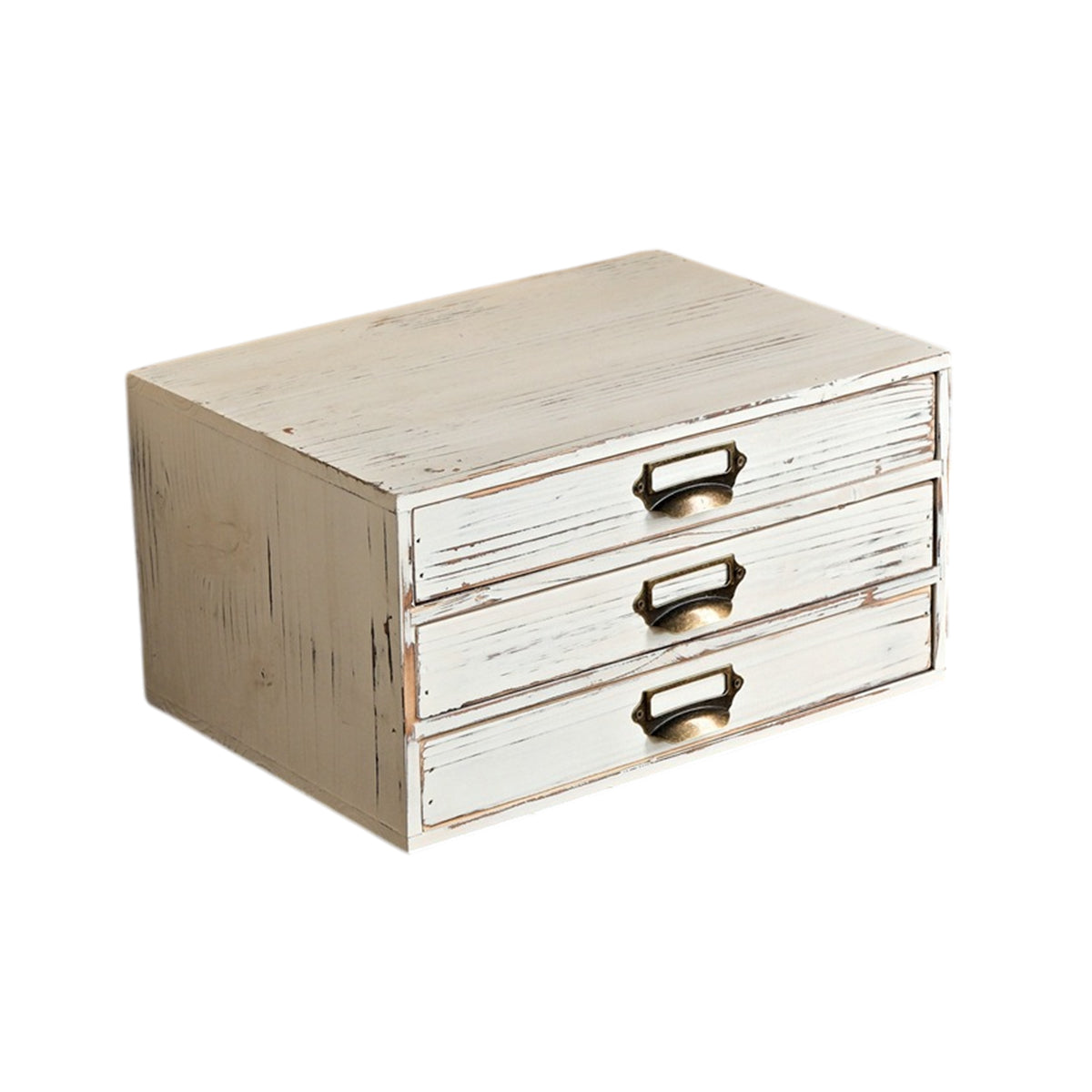 Vintage Solid Wood 3-Drawer Storage Organiser
