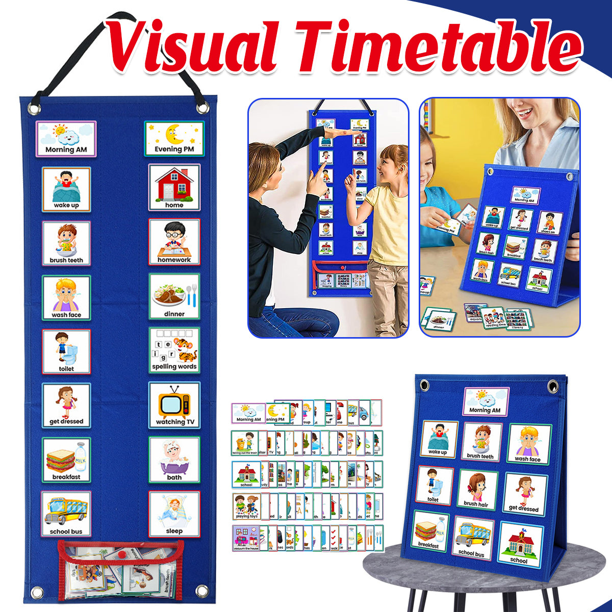Children’s Visual Schedule Board Daily Routine Organizer Set