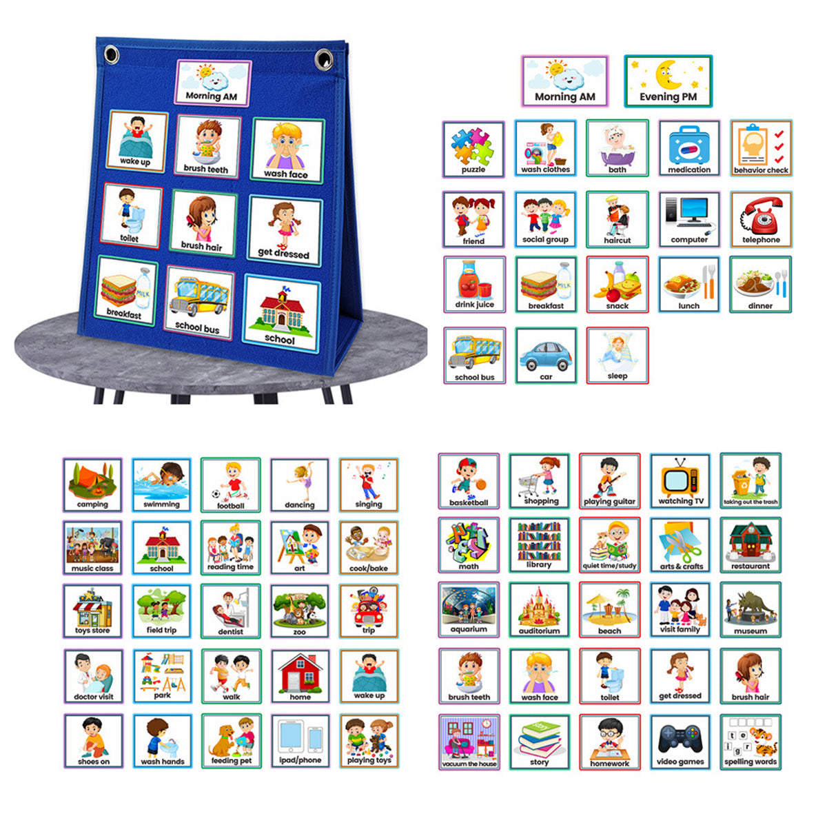 Children’s Visual Schedule Board Daily Routine Organizer Set