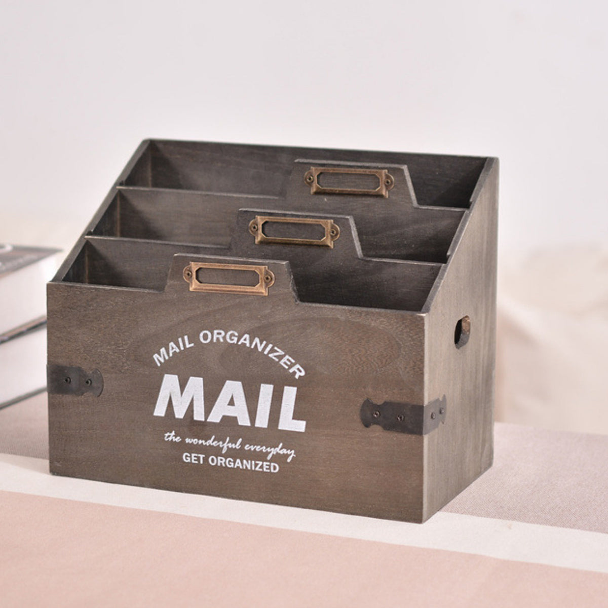 Vintage 3-Layer Wooden Desk Storage Box
