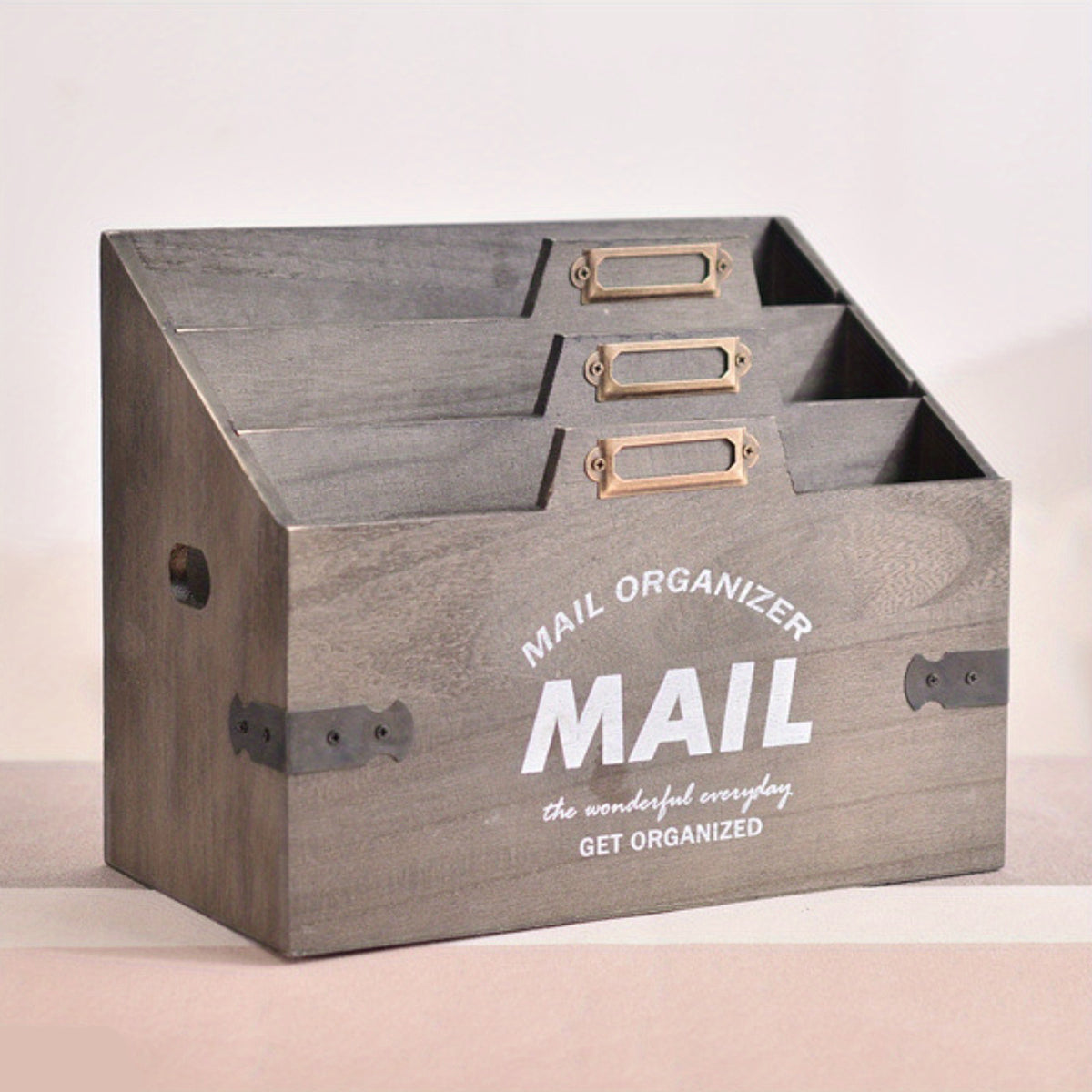 Vintage 3-Layer Wooden Desk Storage Box