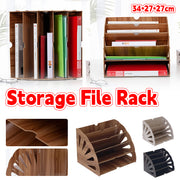 Multi Tier Fan Shaped Wood Desktop Storage Box