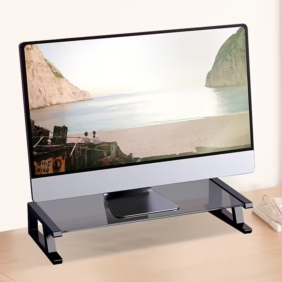 Monitor Stand Riser with Tempered Glass