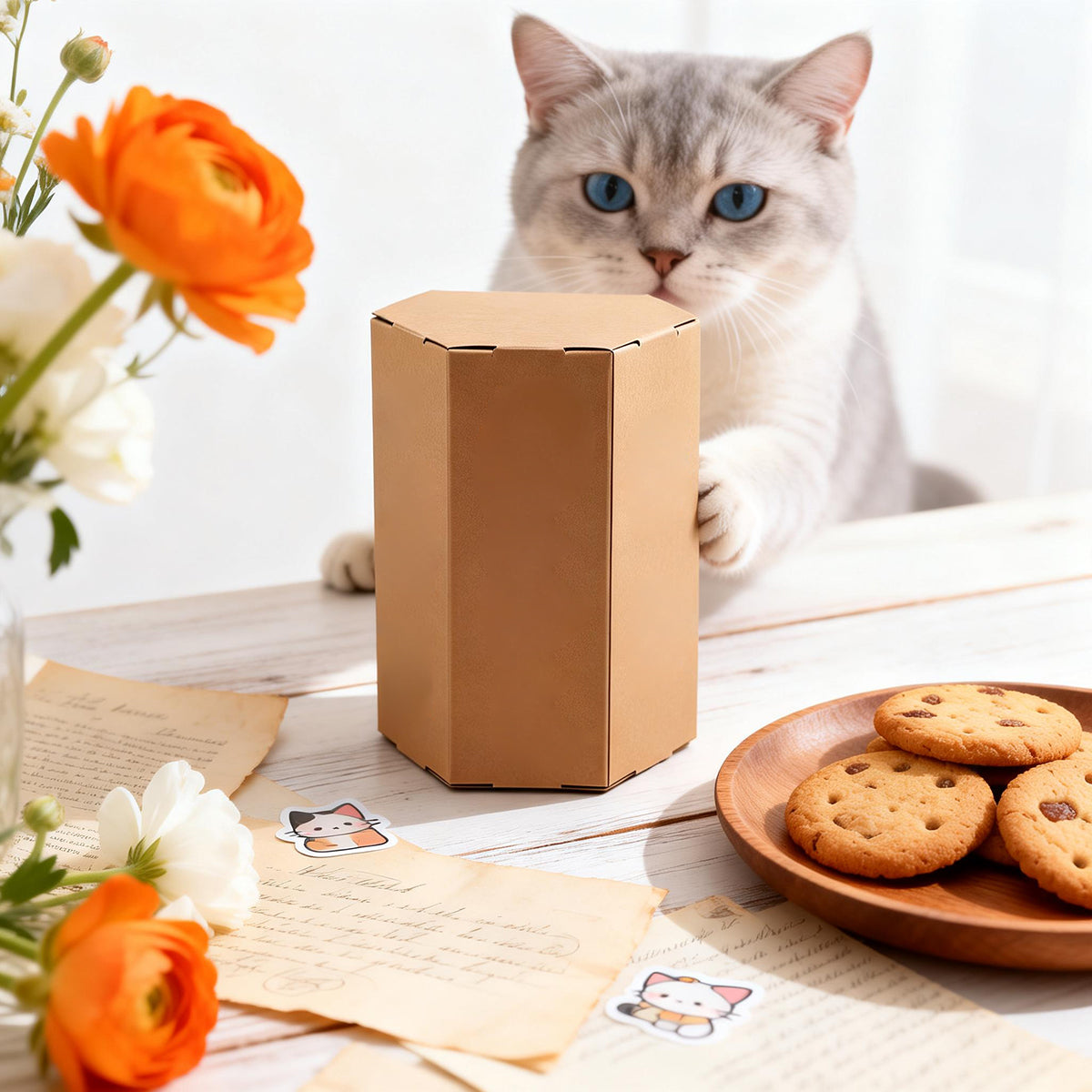 20pcs Kraft Paper Hexagon Gift Boxes for Parties