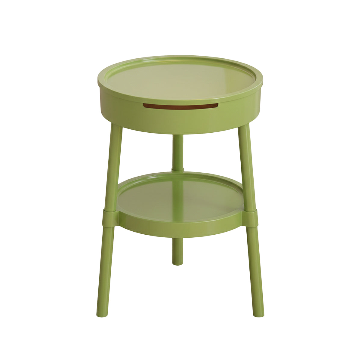Minimalist Round Side Table with Tissue Box