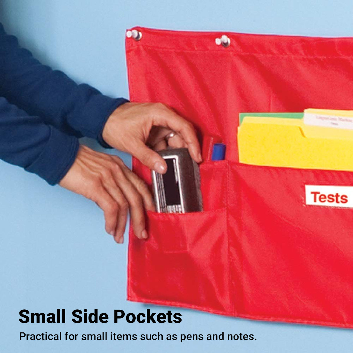 Wall-Mounted File Storage Hanging Bag Waterproof Multi Pocket Red