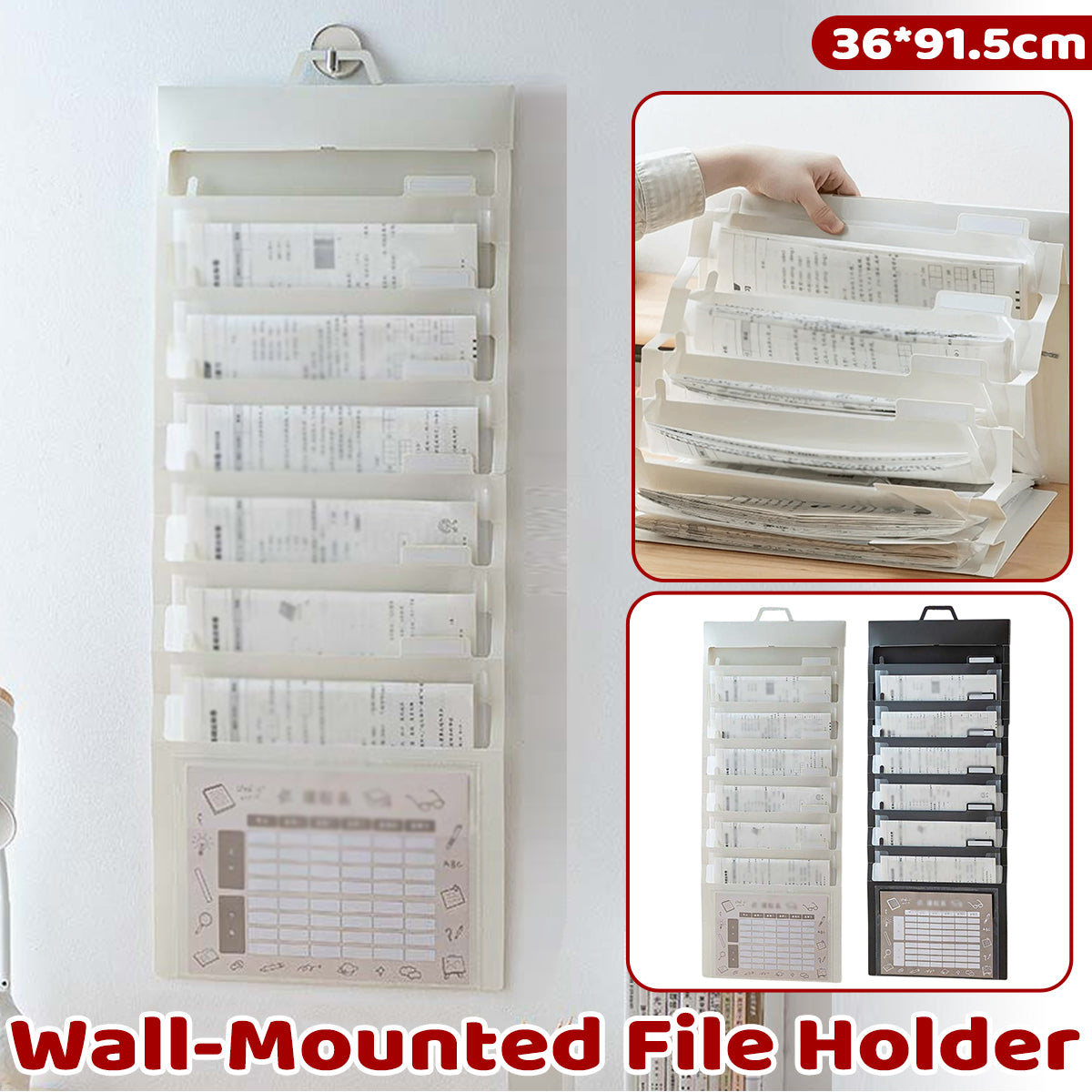 Wall-Mounted Accordion File Organiser