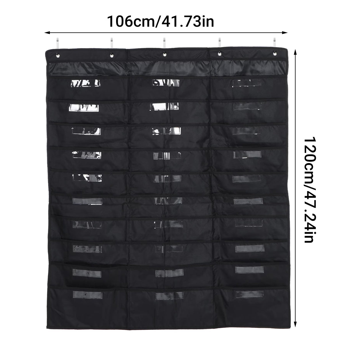 30 Pockets Wall Mounted File Organizer Oxford Cloth Black