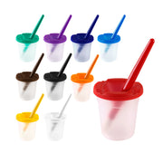10 Sets Kids Painting Wash Cups with Pig Bristle Brushes