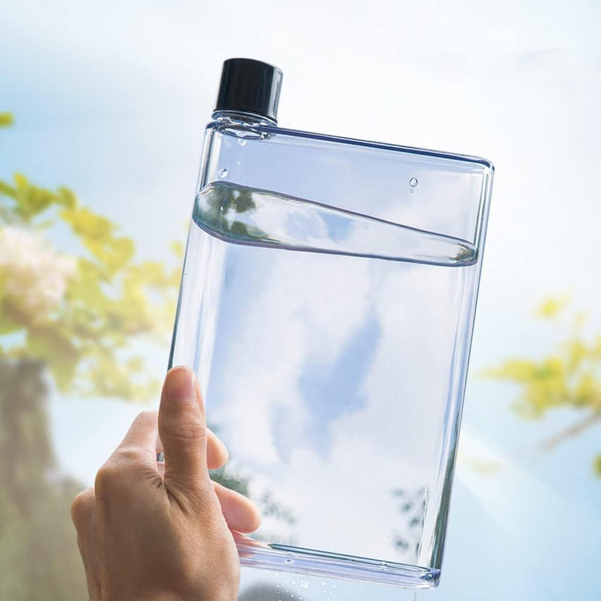 420ml Flat Plastic Water Bottle for Sports Travel