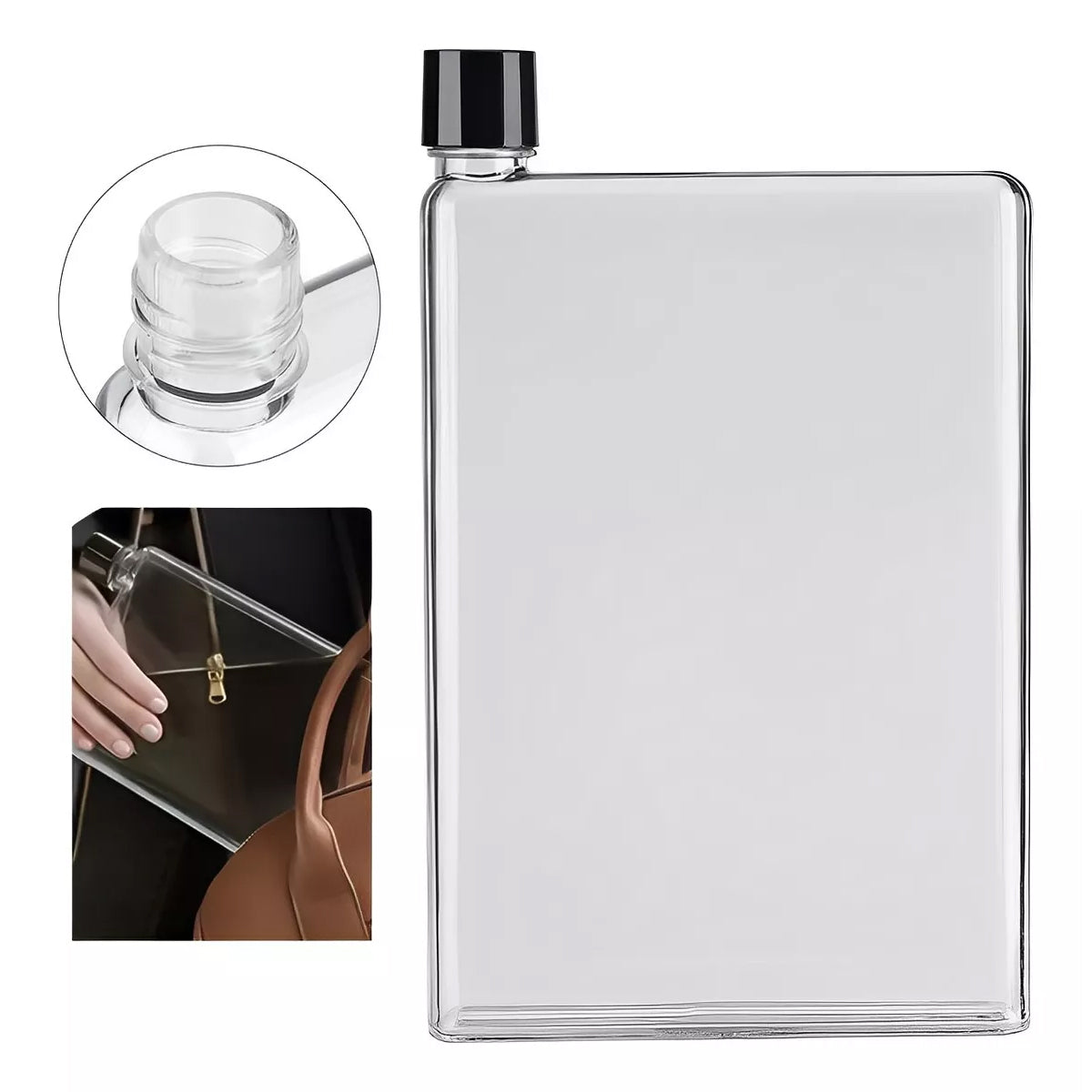 420ml Flat Plastic Water Bottle for Sports Travel
