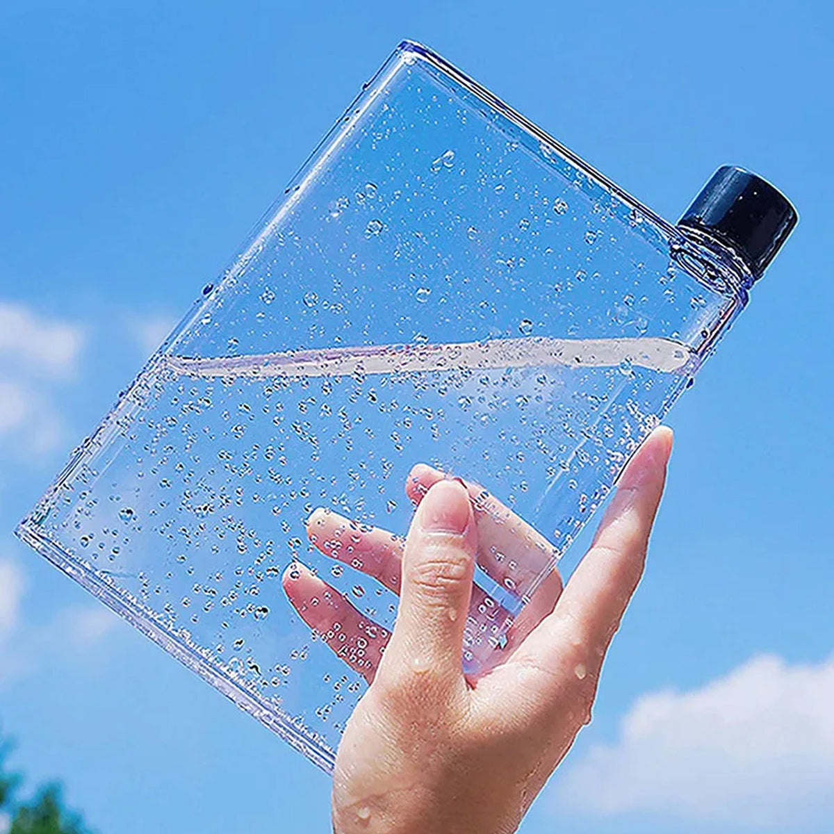 420ml Flat Plastic Water Bottle for Sports Travel