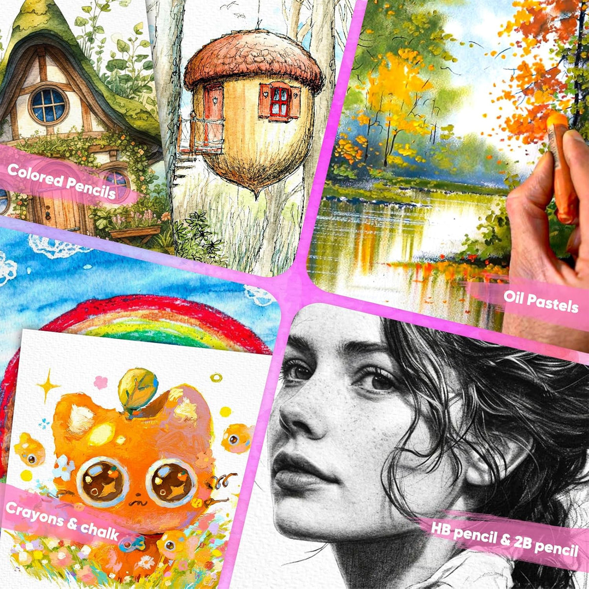60 Sheets A3 Watercolour Paper 230gsm for Painting