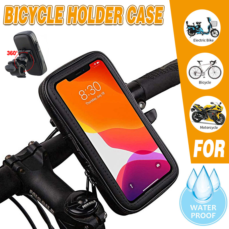 Bike Phone Holder Waterproof Case with Handlebar Mount