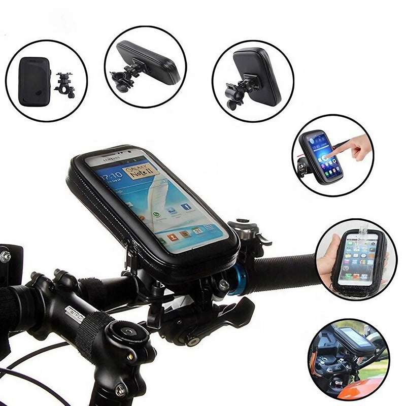 Bike Phone Holder Waterproof Case with Handlebar Mount
