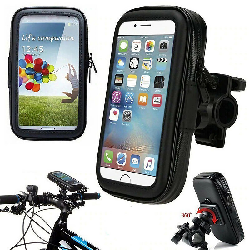 Bike Phone Holder Waterproof Case with Handlebar Mount