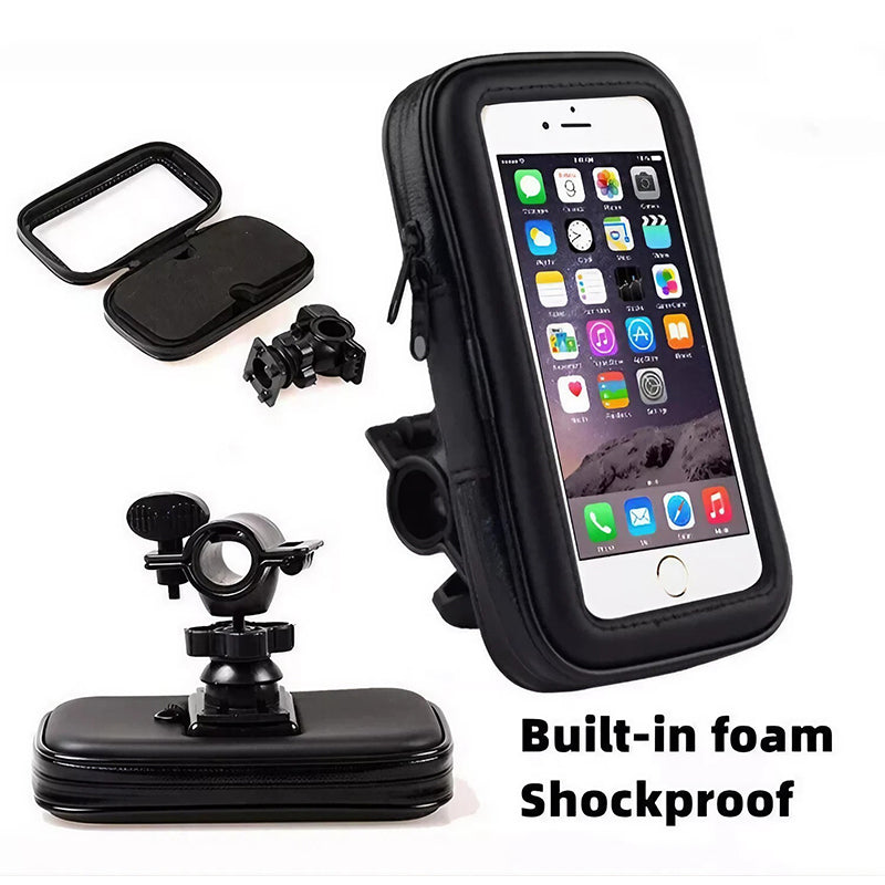 Bike Phone Holder Waterproof Case with Handlebar Mount