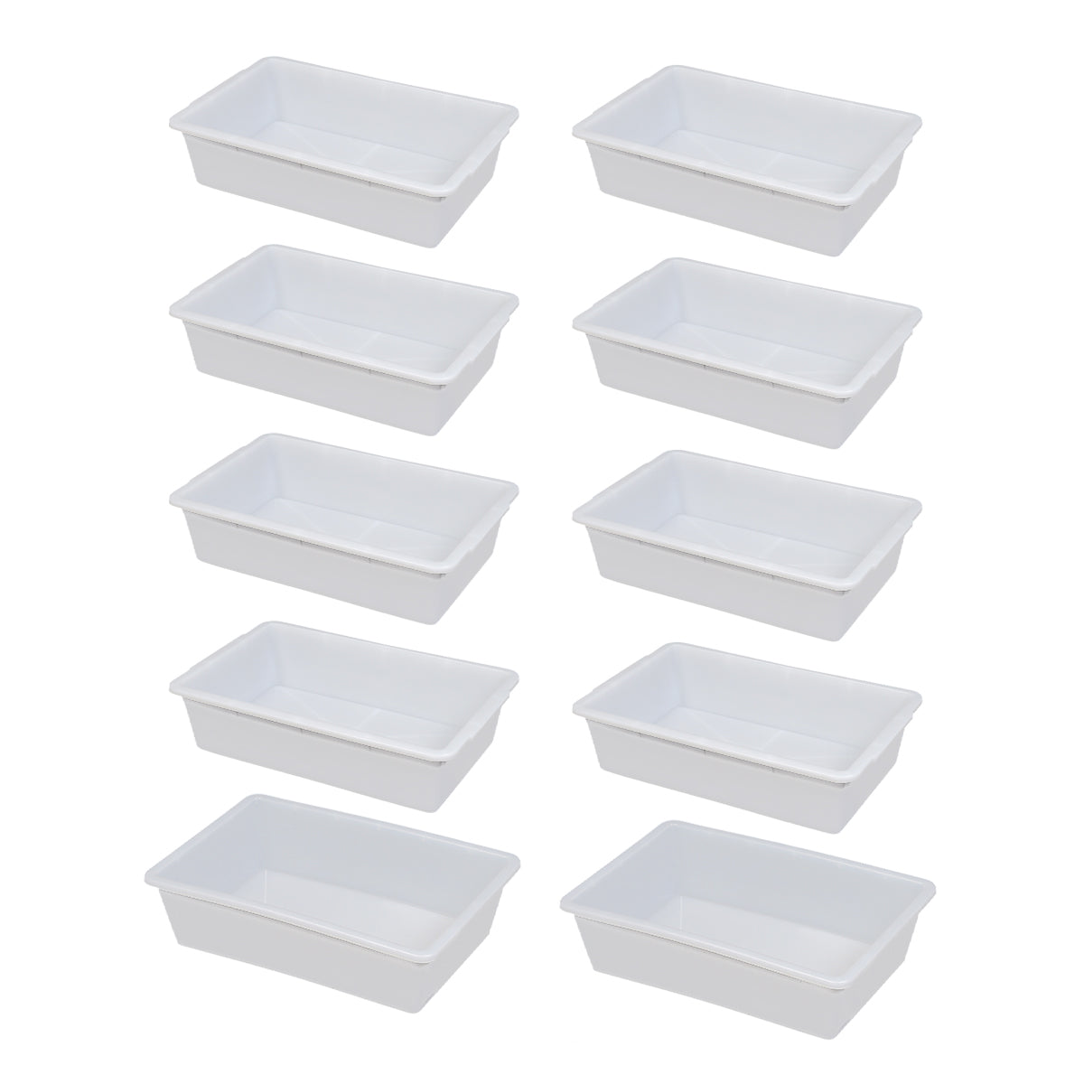10pcs White Plastic Kitchen Storage Containers