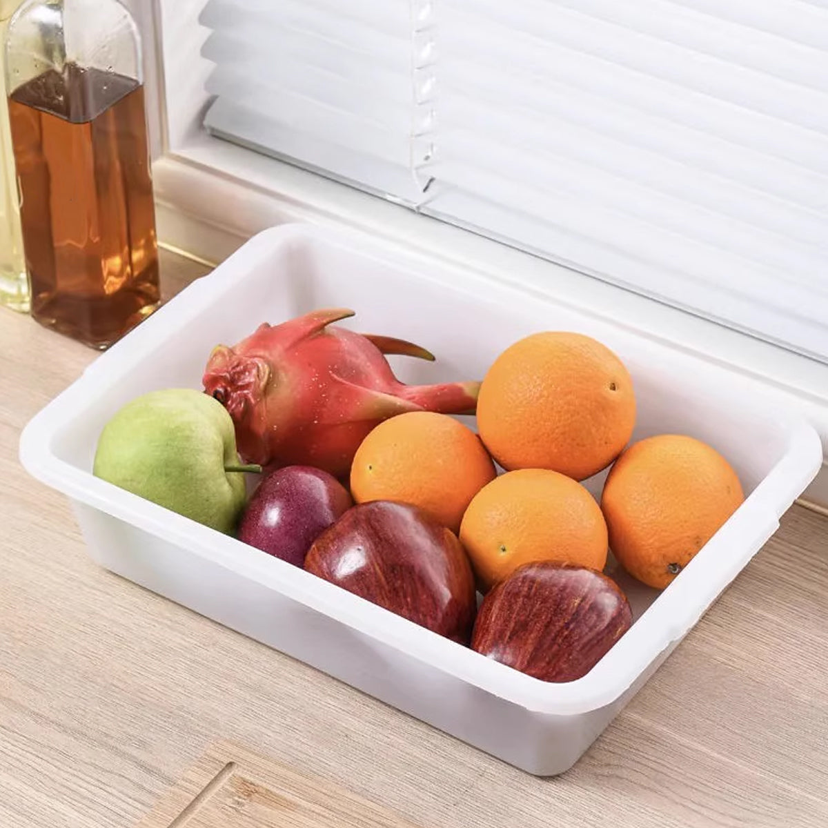10pcs White Plastic Kitchen Storage Containers