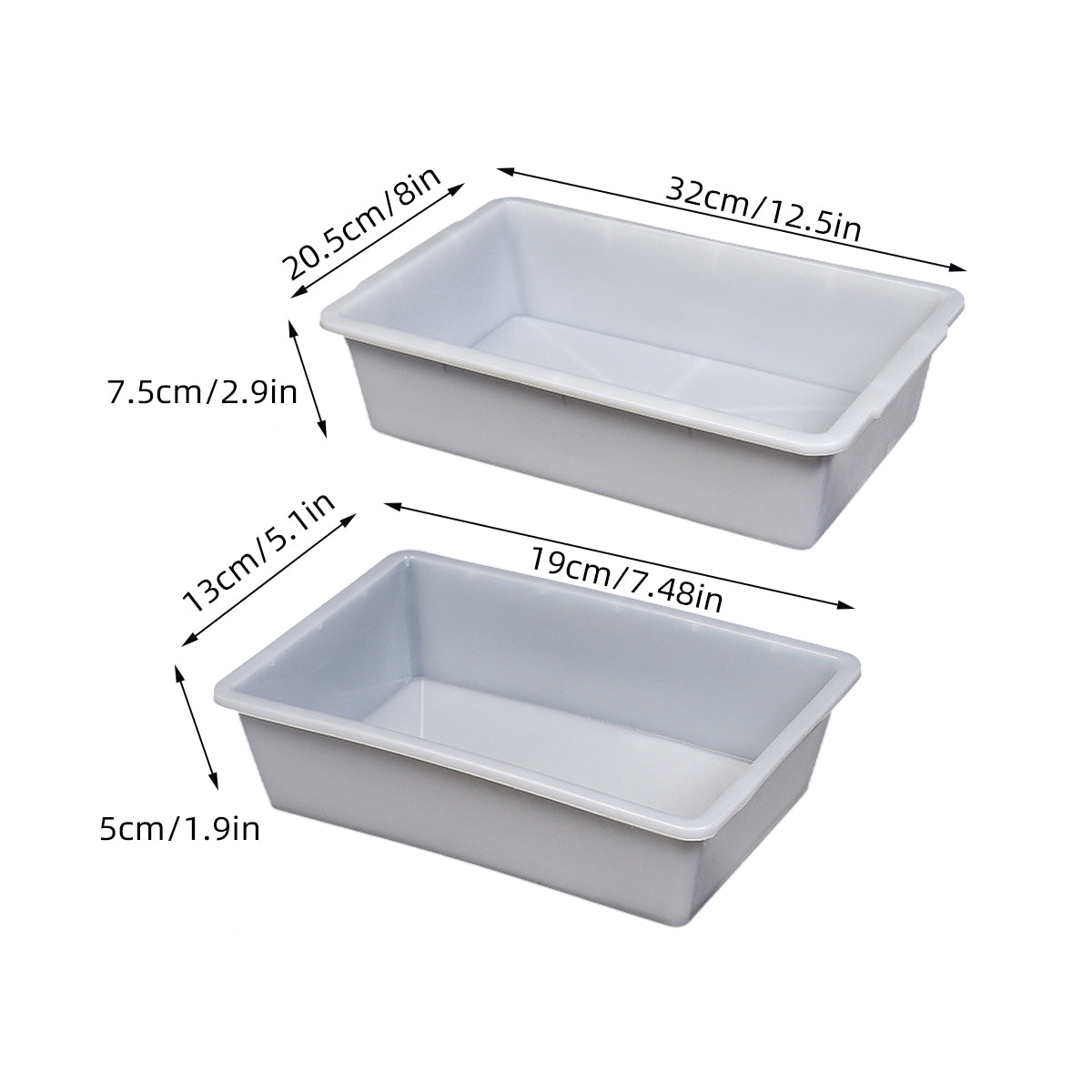 10pcs White Plastic Kitchen Storage Containers