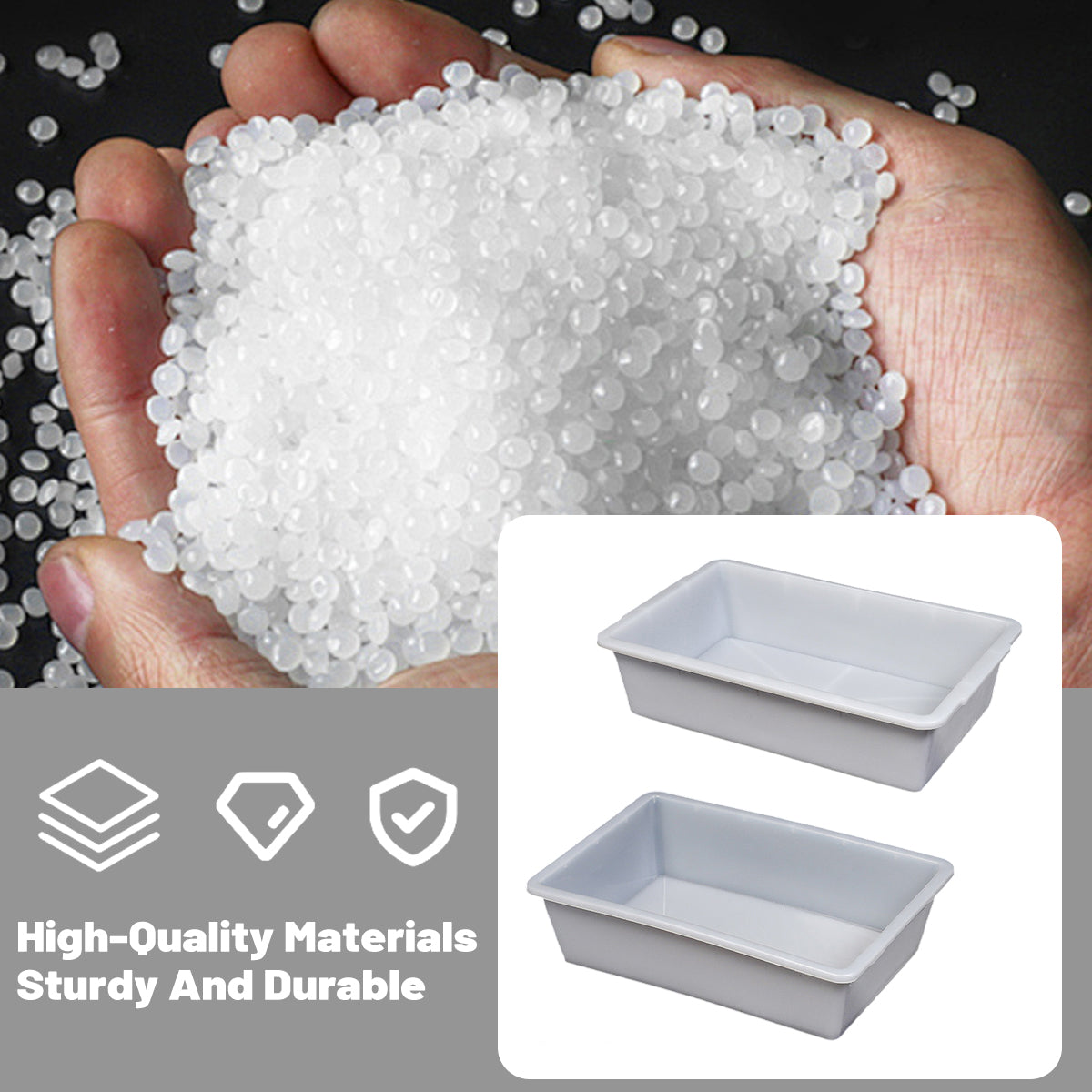 10pcs White Plastic Kitchen Storage Containers