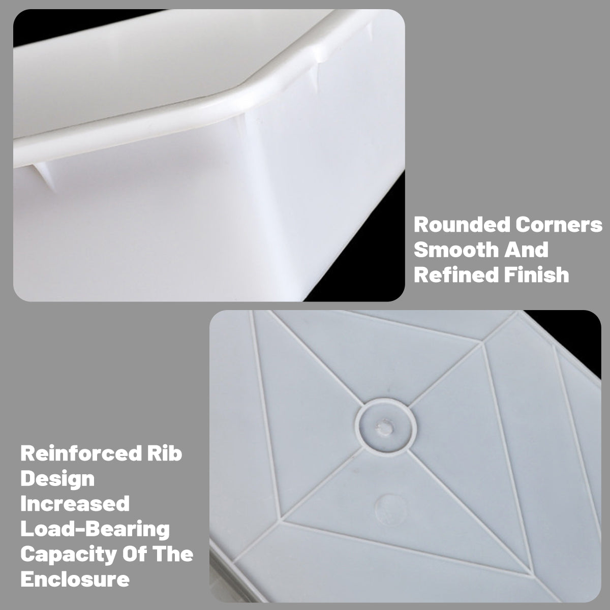 10pcs White Plastic Kitchen Storage Containers
