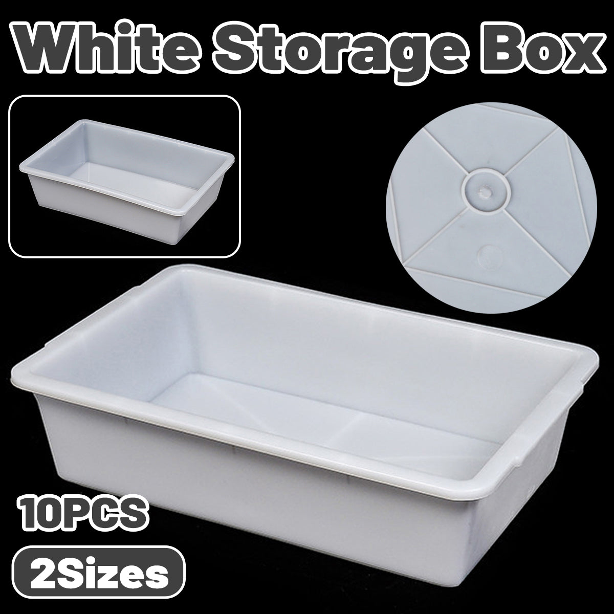 10pcs White Plastic Kitchen Storage Containers