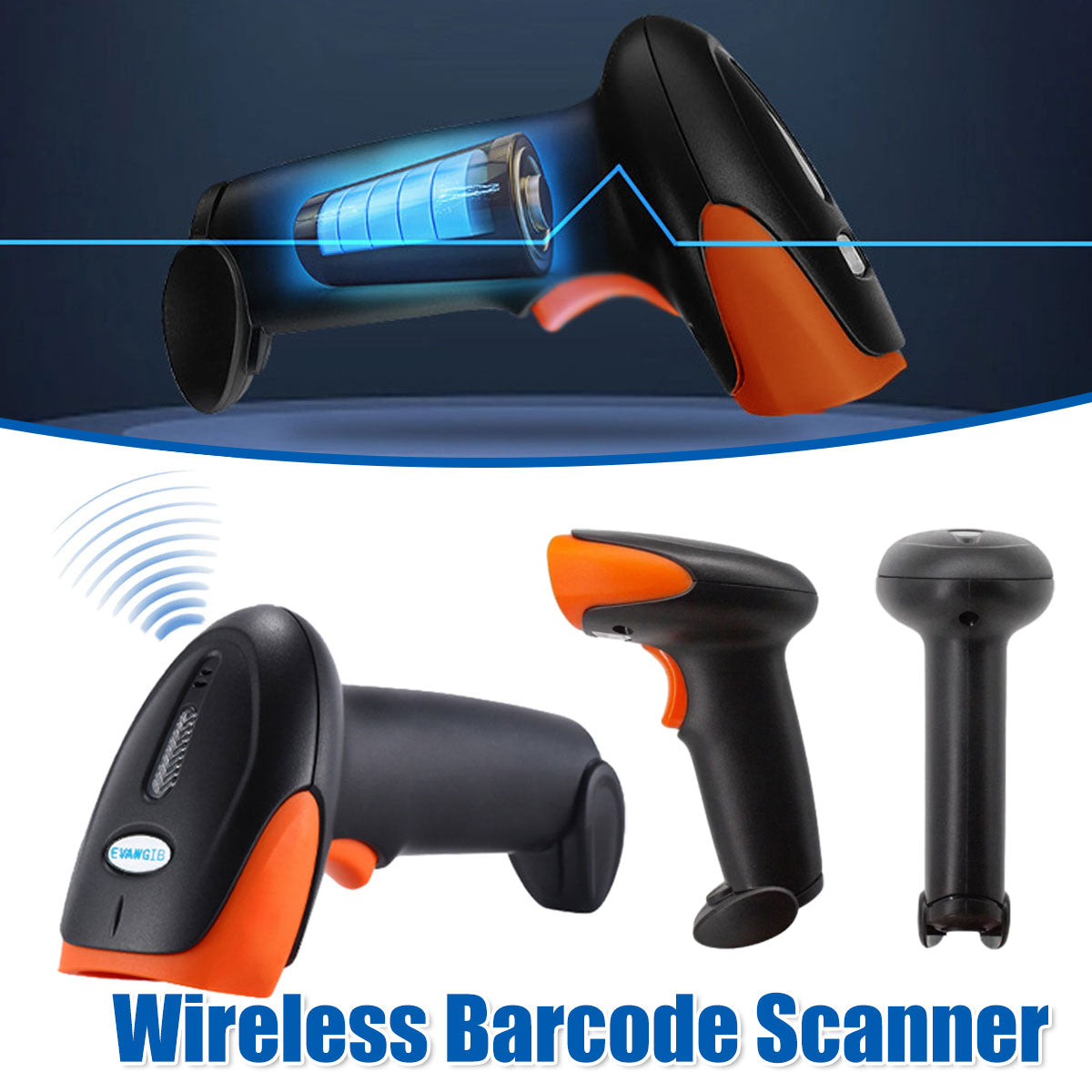 Wireless 2D Barcode Scanner Handheld QR Code Scanning Gun