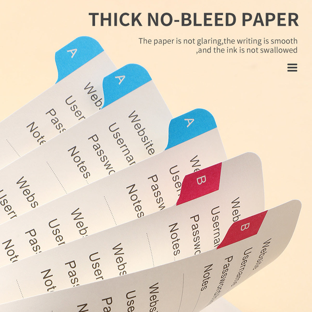 A5 Password Book with Alphabetical Tabs and Planning Stickers