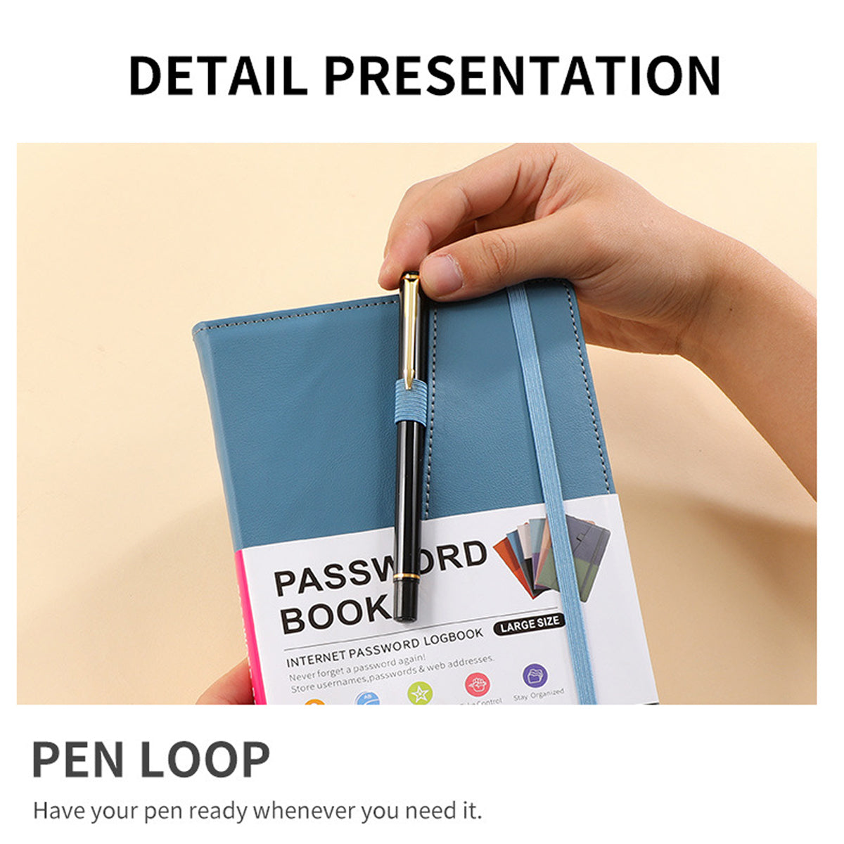 A5 Password Book with Alphabetical Tabs and Planning Stickers