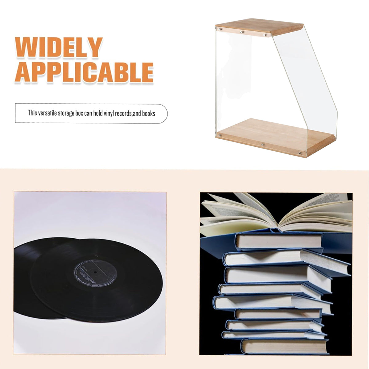 Wooden Vinyl Record Stand for Desktop Home Decor