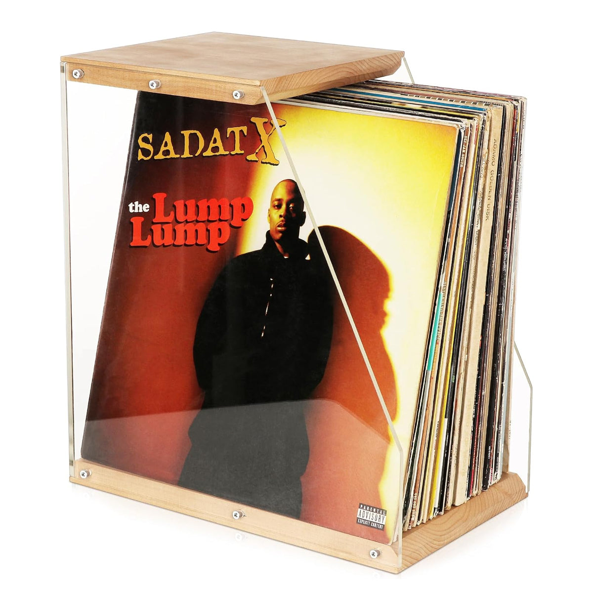 Wooden Vinyl Record Stand for Desktop Home Decor